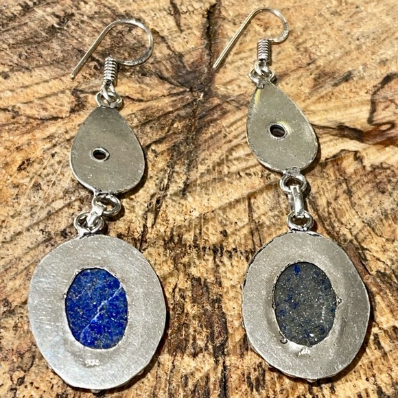 Lapis Lazuli Earrings 2 1/2” - Picture 5 of 9